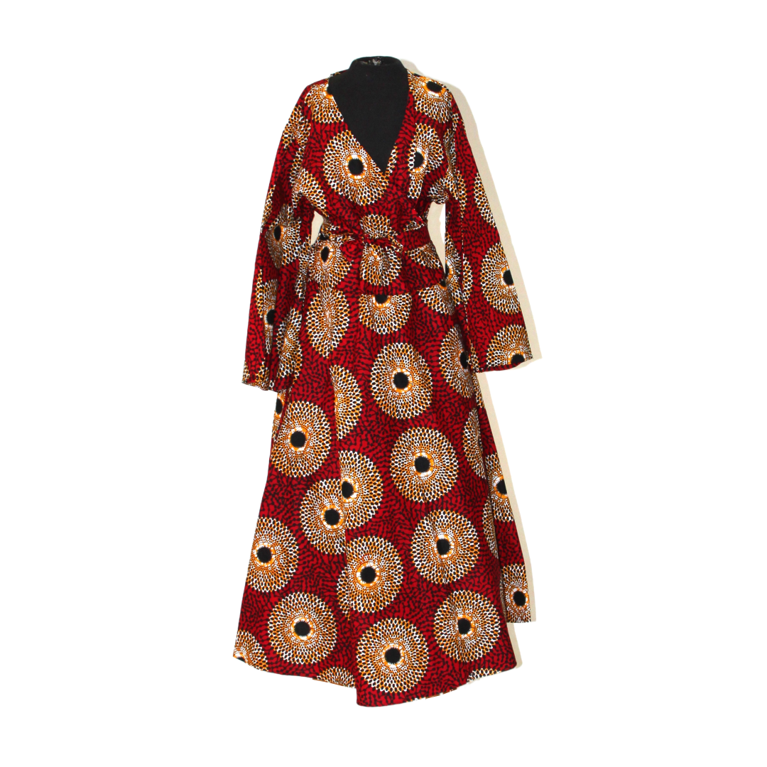 Ankara Print Elegance Wrap Dress - Style A
