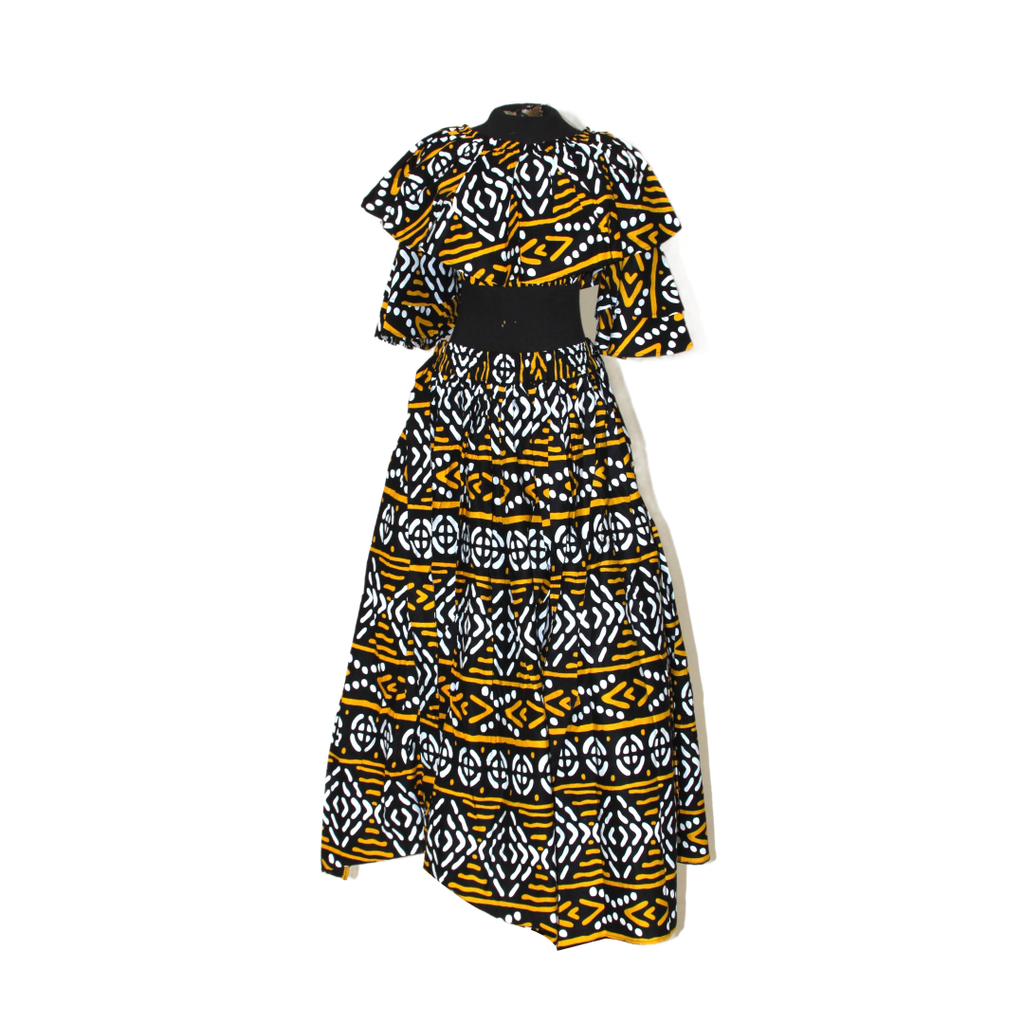 Ankara Print Crop-top & Split Skirt Set - Style A
