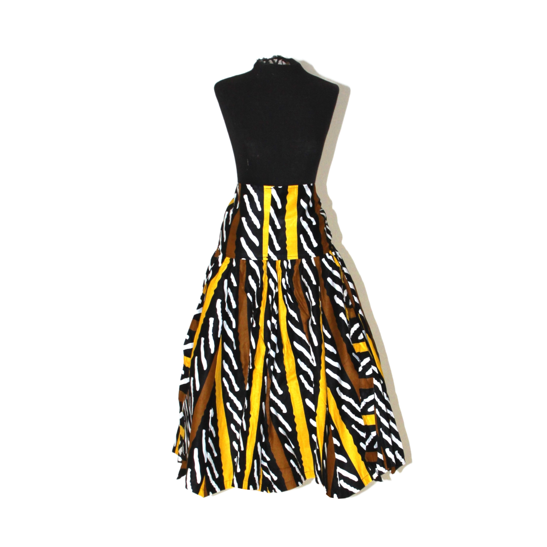 Ankara Print Short Skirt w/ Scarf - Style A