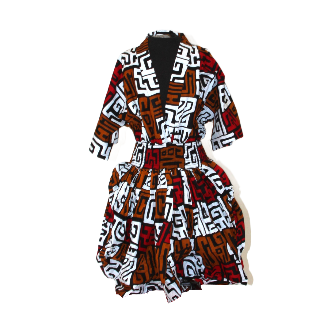 Ankara Print Balloon Dress - Style A