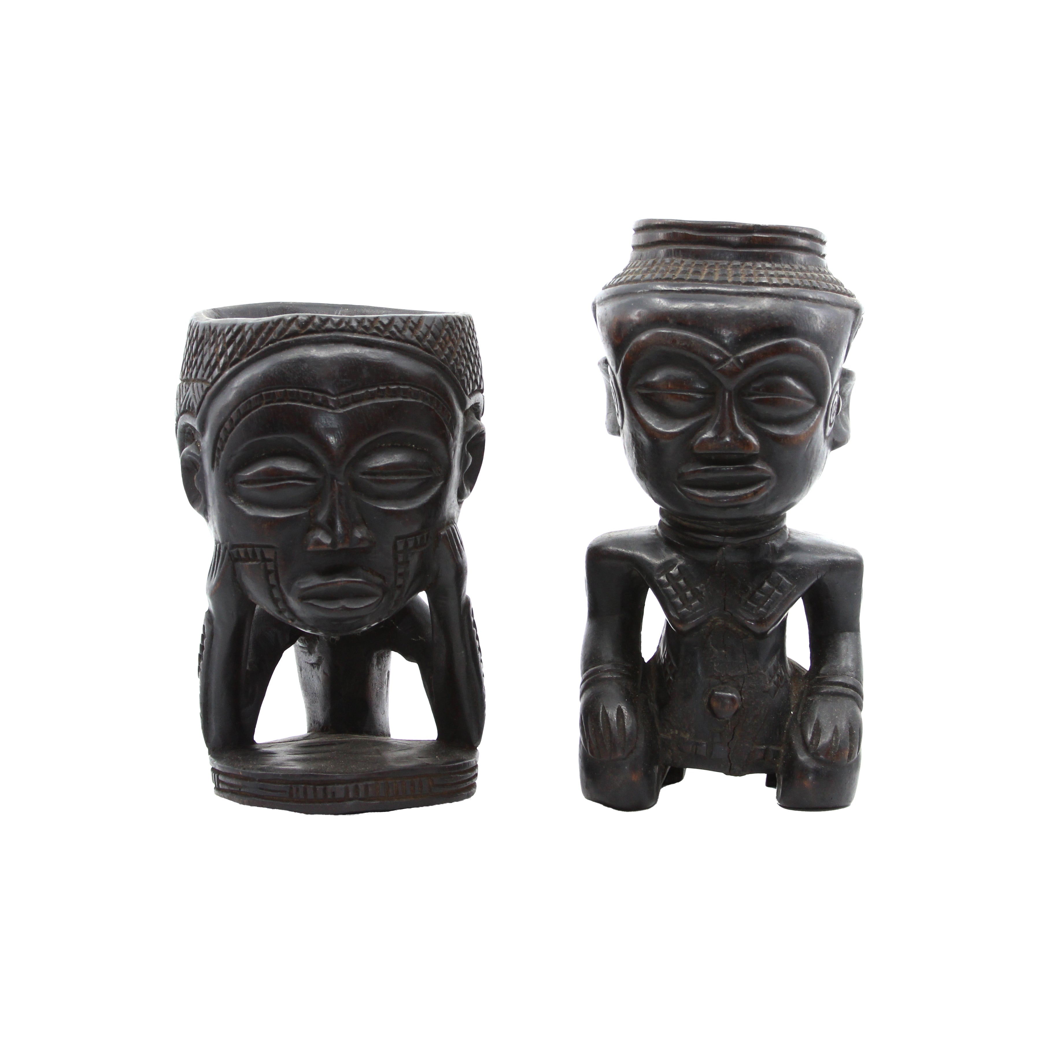 Ceremonial Kuba King and Queen Cup - Set of 2 PICK YOUR OWN - Style A