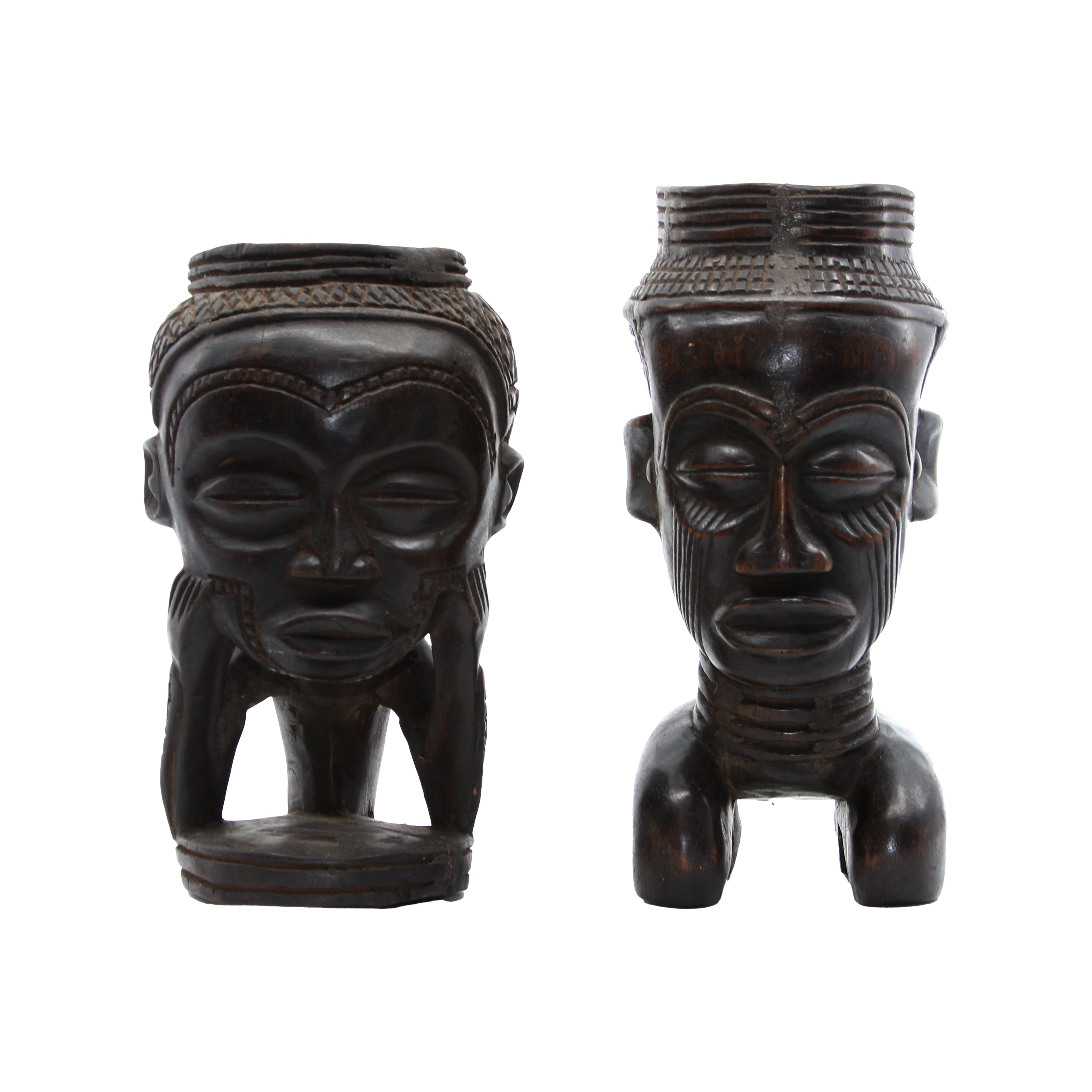 Ceremonial Kuba King and Queen Cup - Set of 2 PICK YOUR OWN - Style A