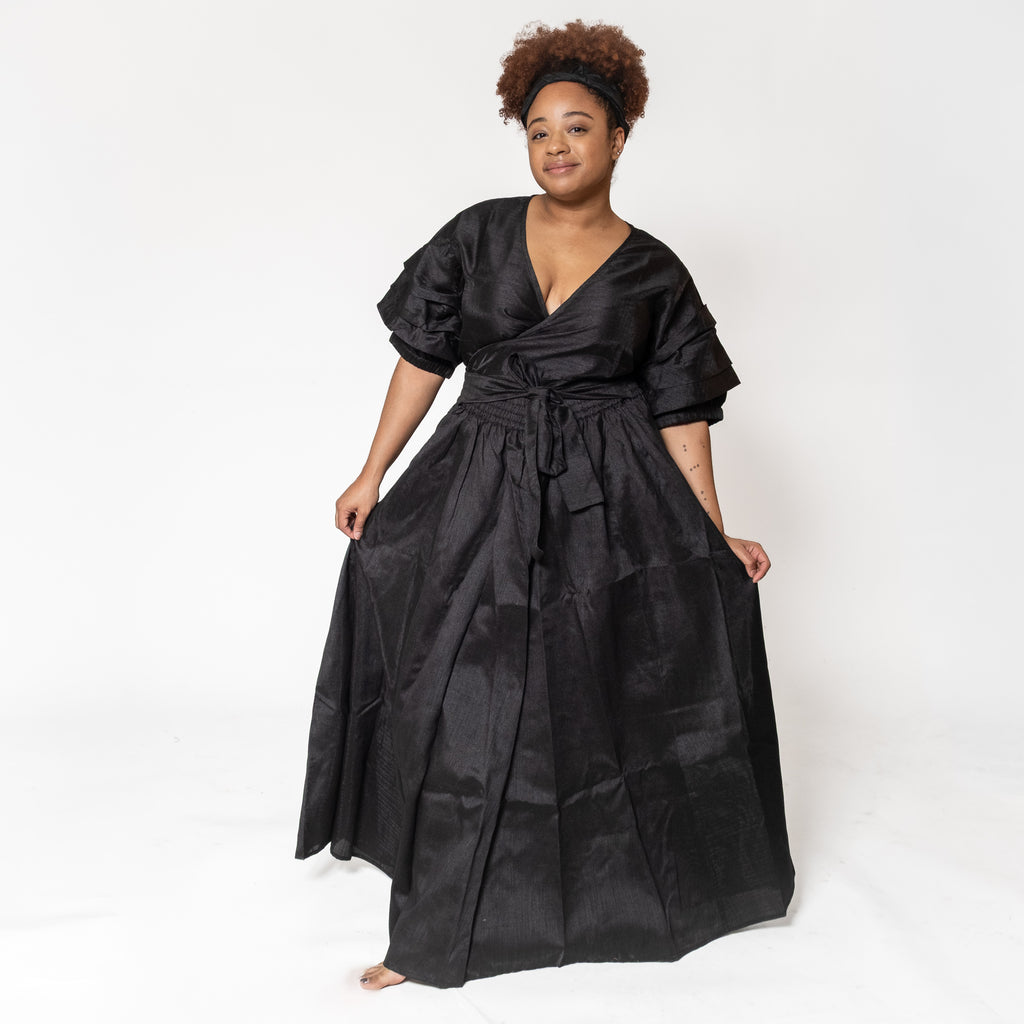 2-Piece Skirt Set - Solid Colors - FREE SIZE - Black