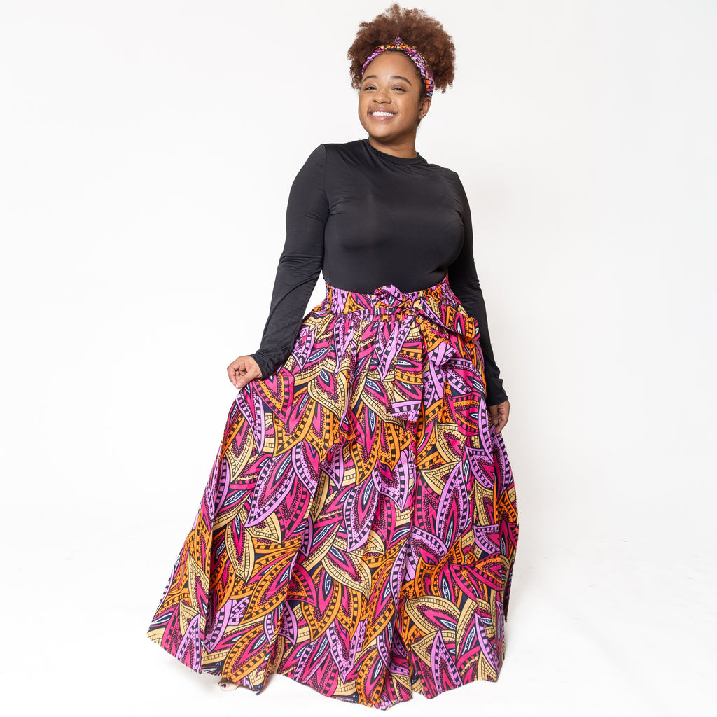 Ankara Print Maxi Long Skirt - Free Size - Style A