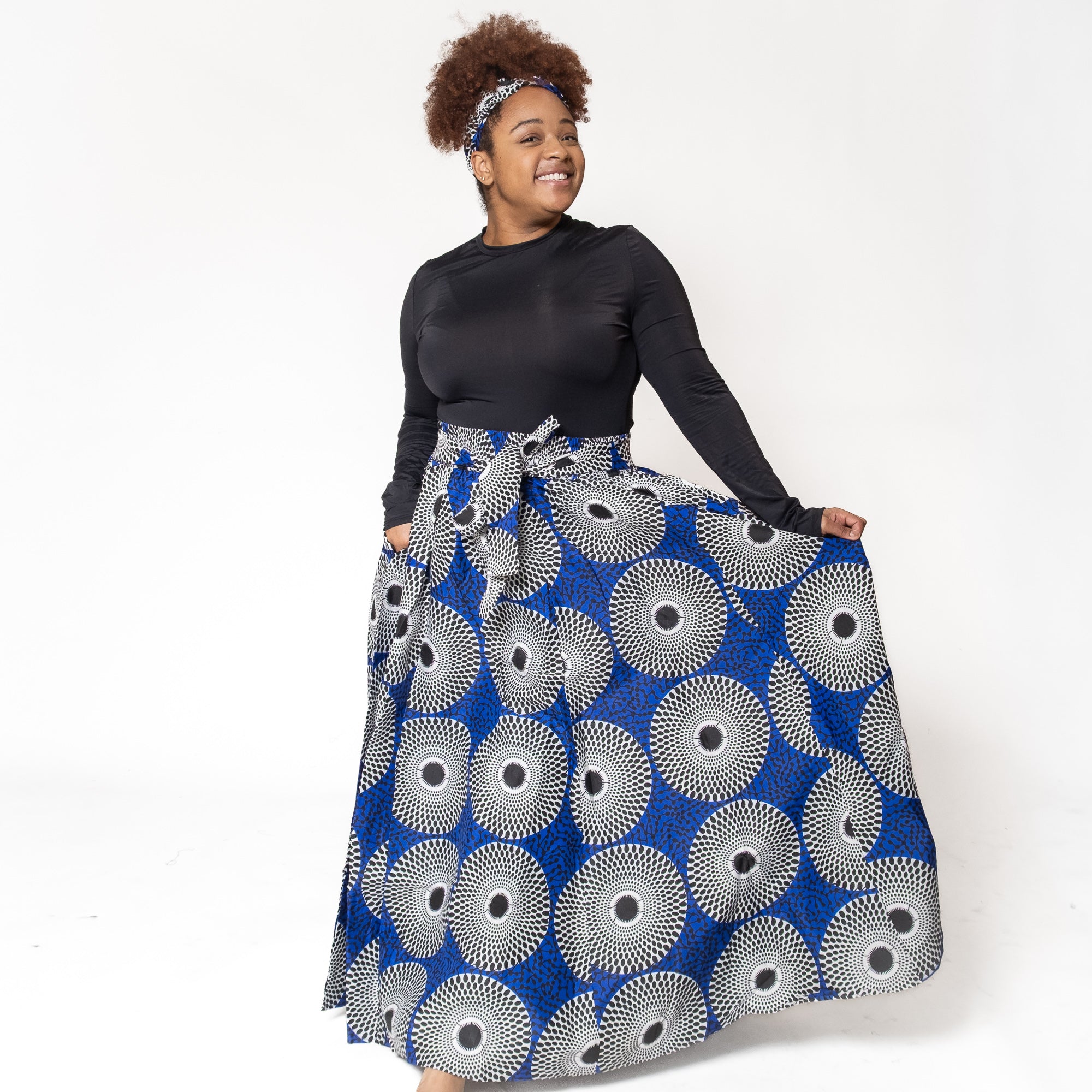Ankara Print Maxi Long Skirt - Free Size - Style A