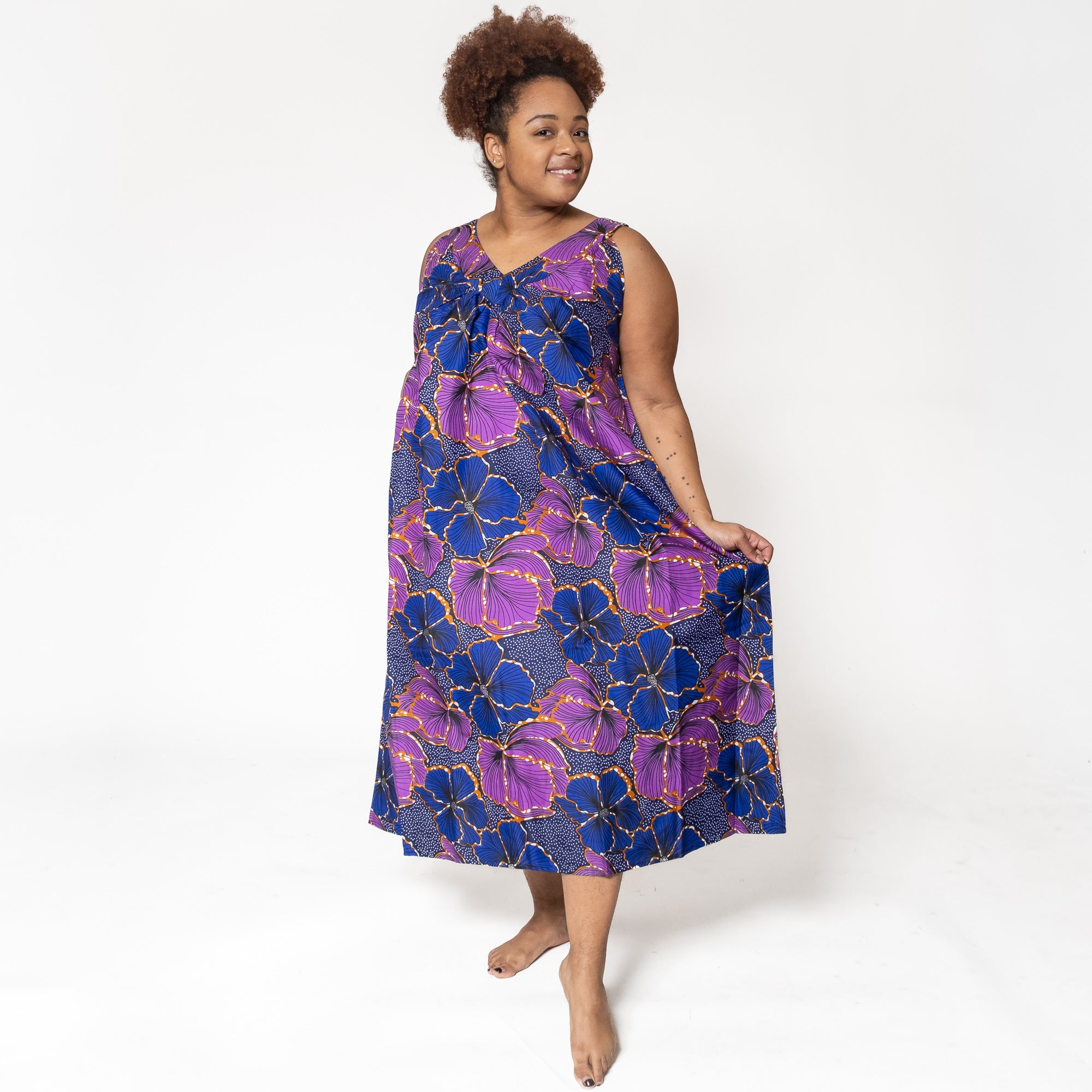 Ankara Print Sleeveless House Dress - ONE SIZE - Style A