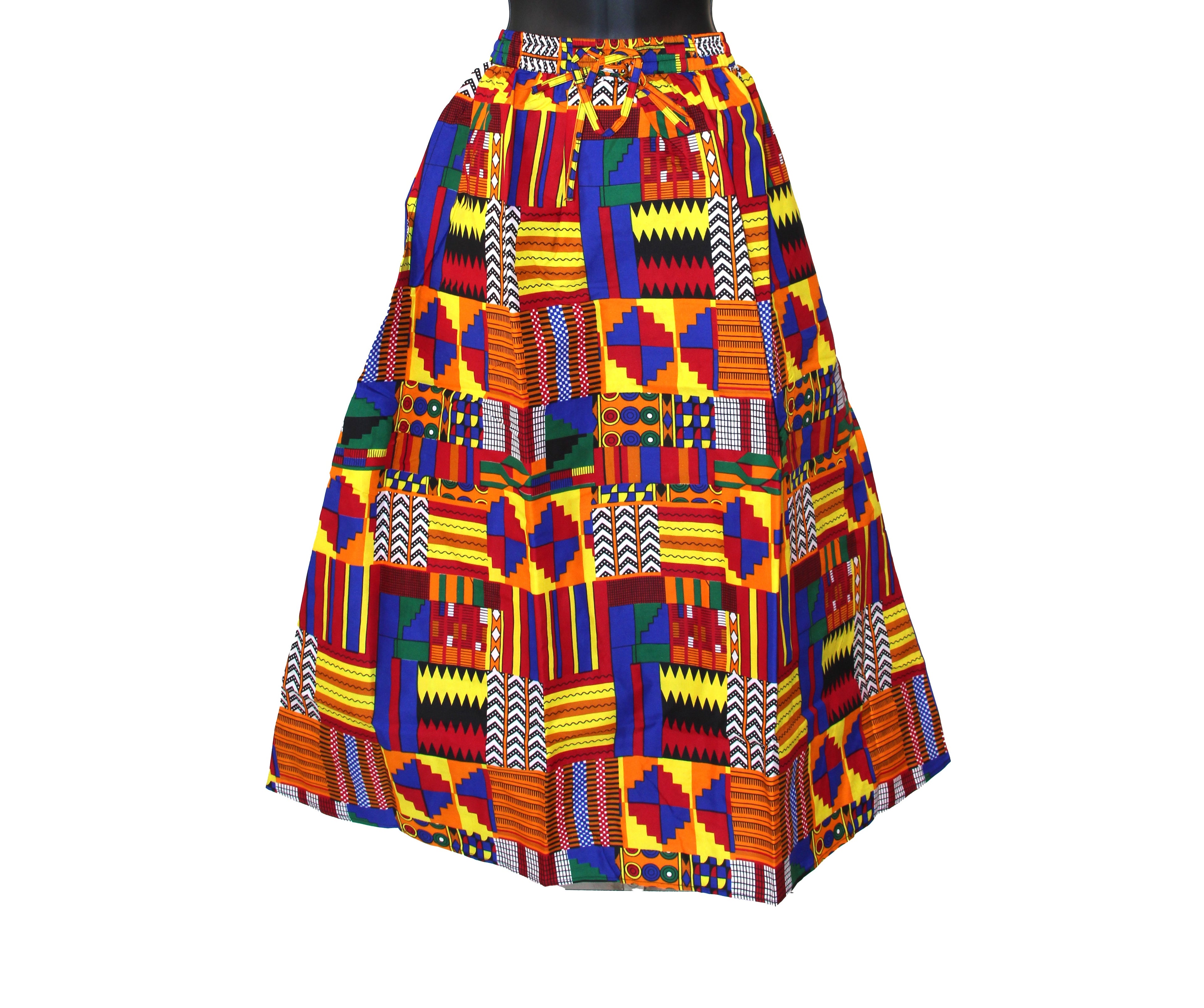 Ankara Print 2-Panel Skirt - ONE SIZE - Style A