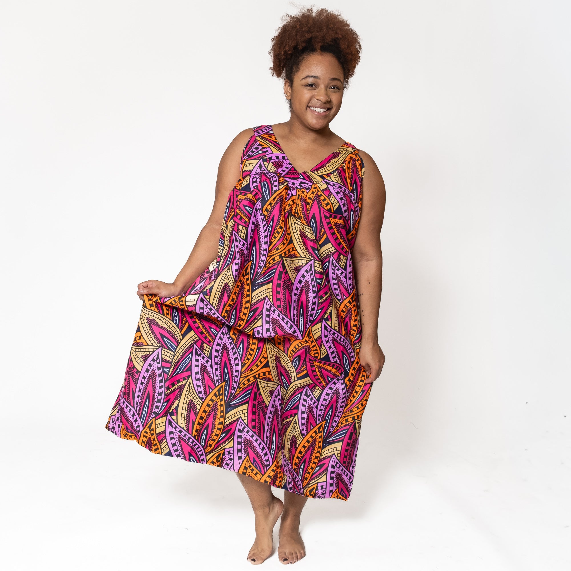 Ankara Print Sleeveless House Dress - ONE SIZE - Style A
