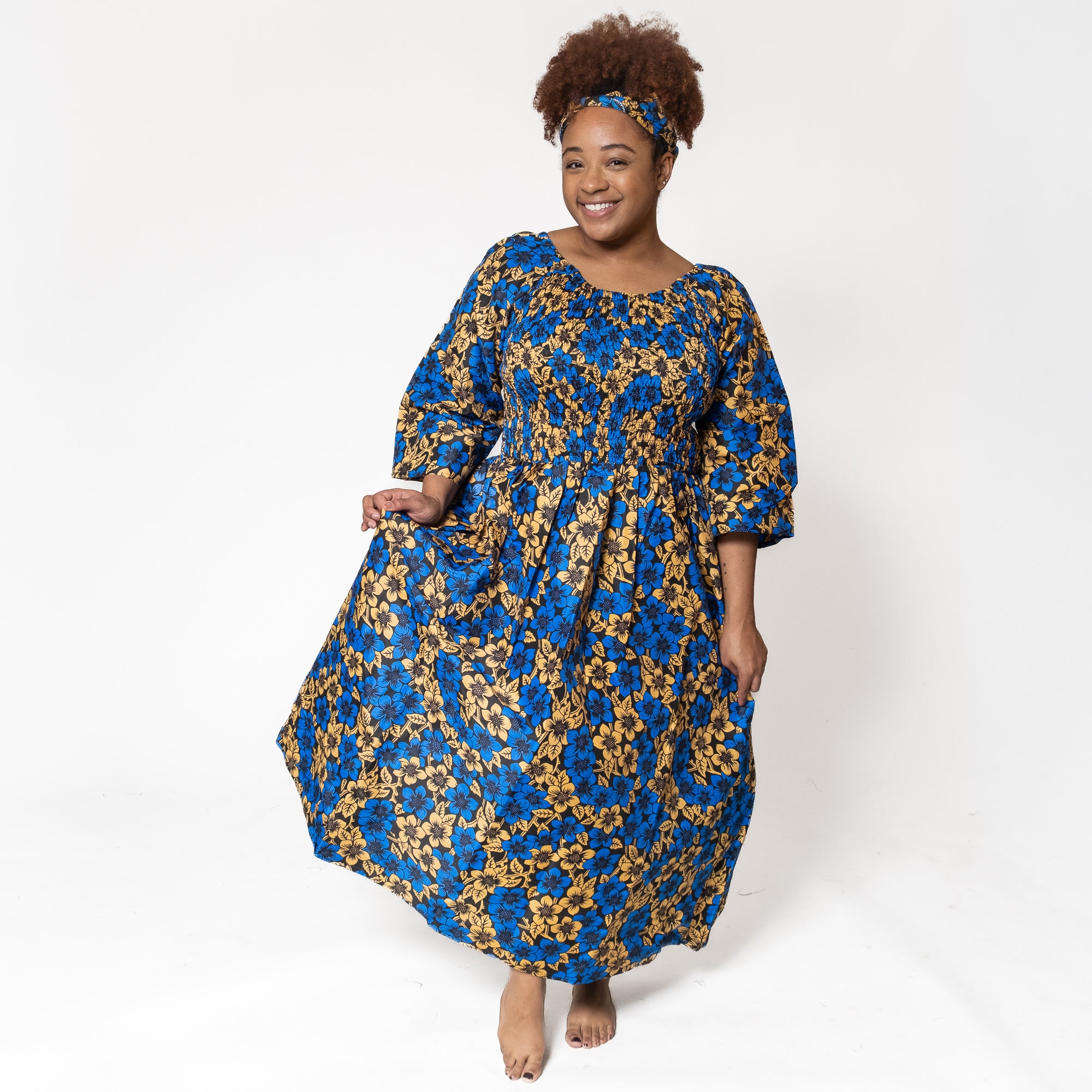 Ankara Print Smocked Top Dress - ONE SIZE - Style A