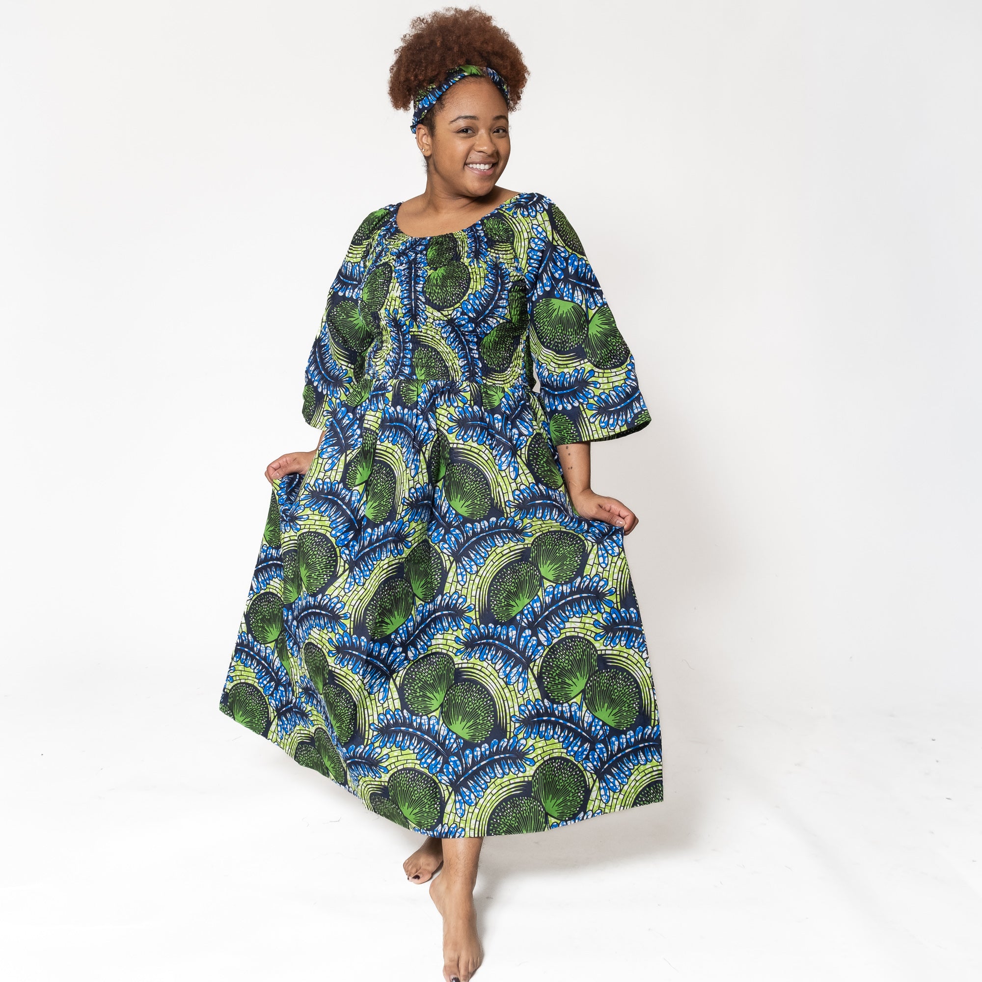 Ankara Print Smocked Top Dress - ONE SIZE - Style A