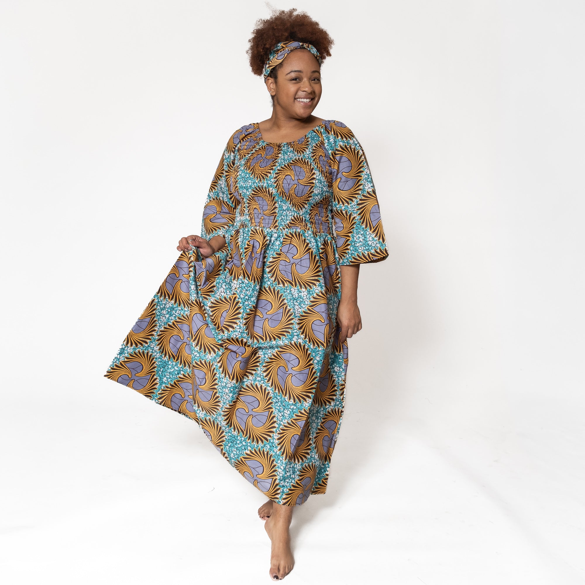 Ankara Print Smocked Top Dress - ONE SIZE - Style A