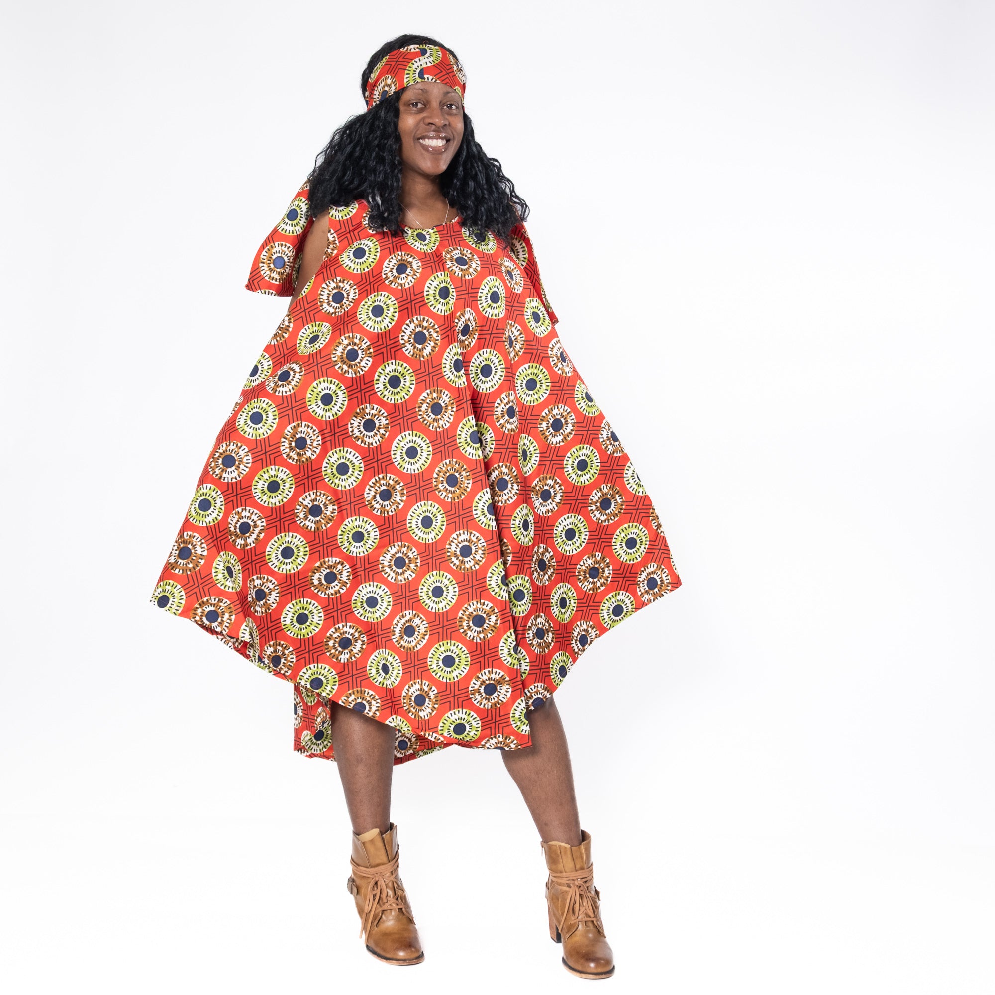 Ankara Print Umbrella Dress - Style-A