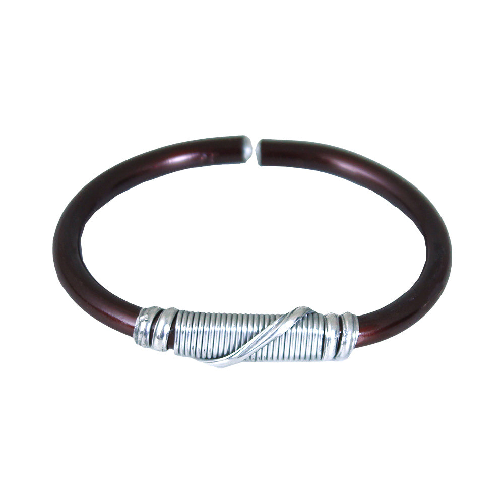 Burgundy Twist Cuff - Copper