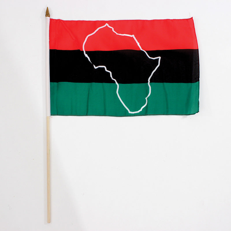 12x18" African American Stick Flag - Map