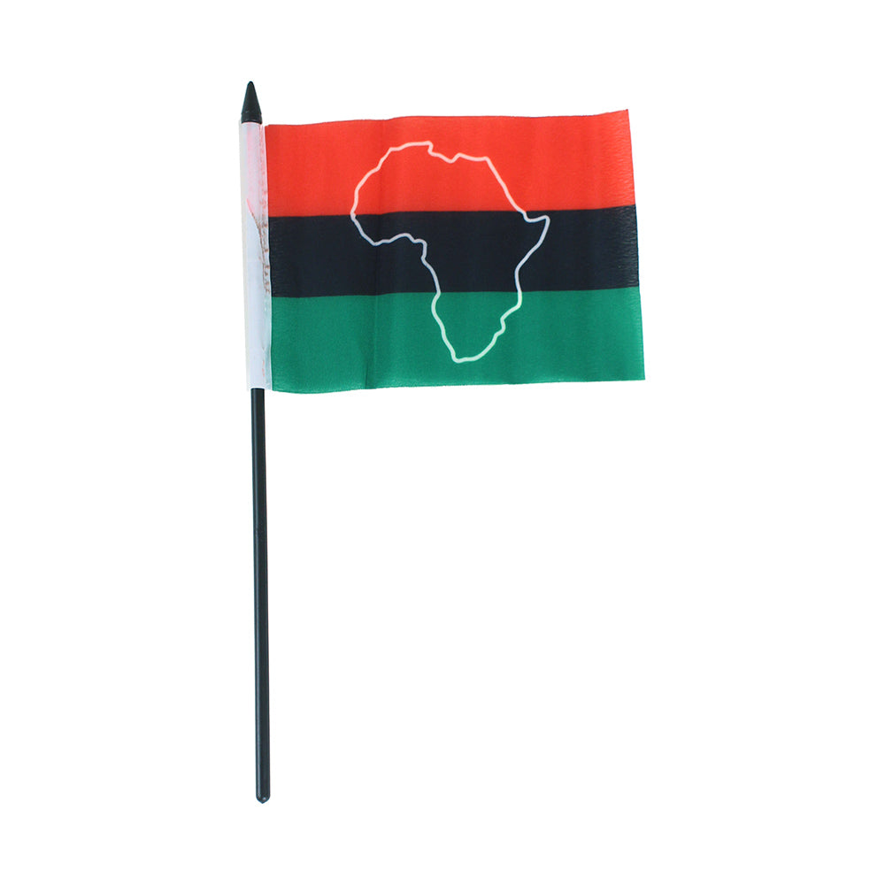 4x6" African American Stick Flag - Map