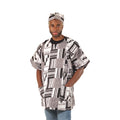 Black/White Kente Print Dashiki - Style B