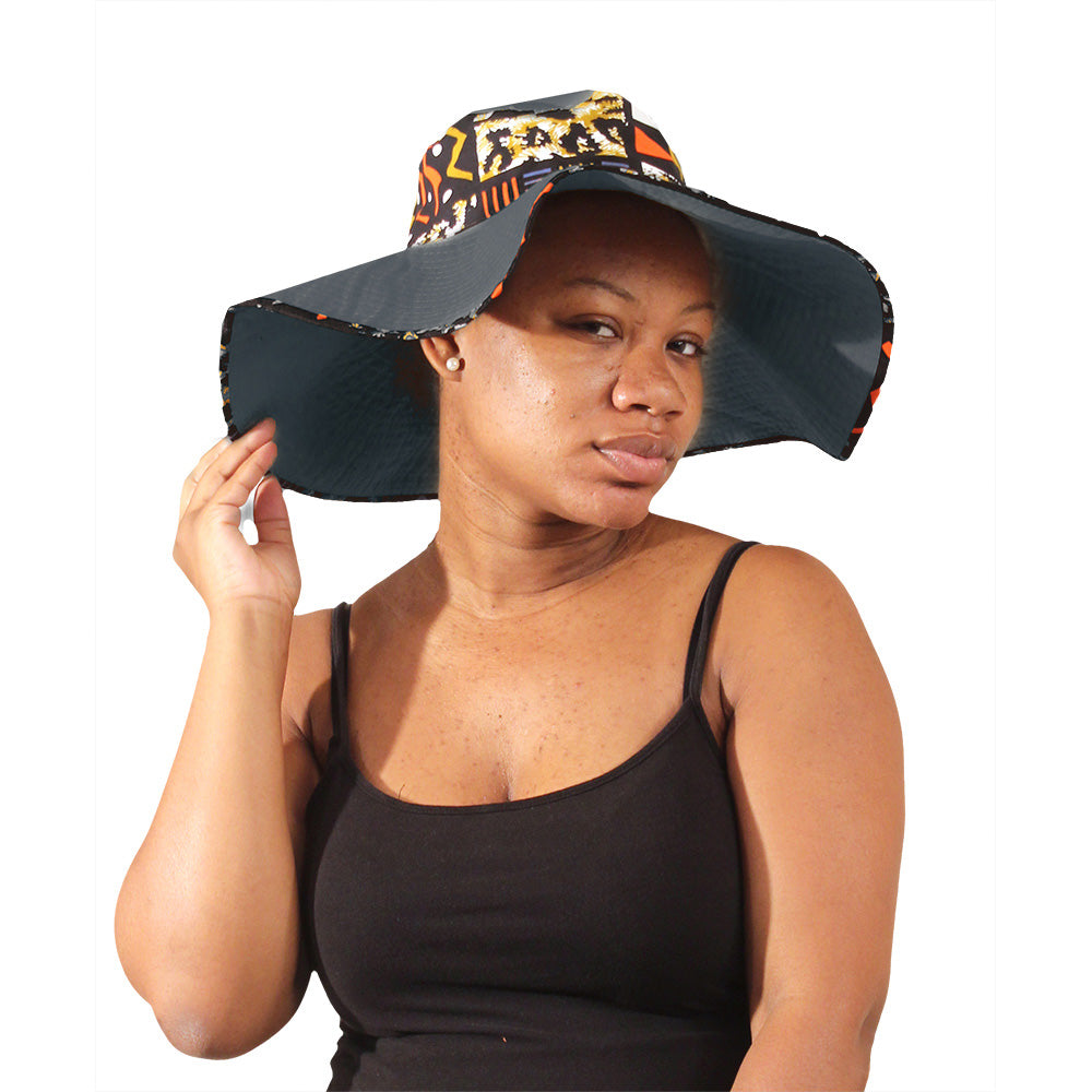 ASSORTED Kitenge Sun Hats - Gray