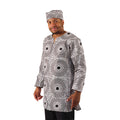 African Print LS Dashiki & Cap - Style A - 2X