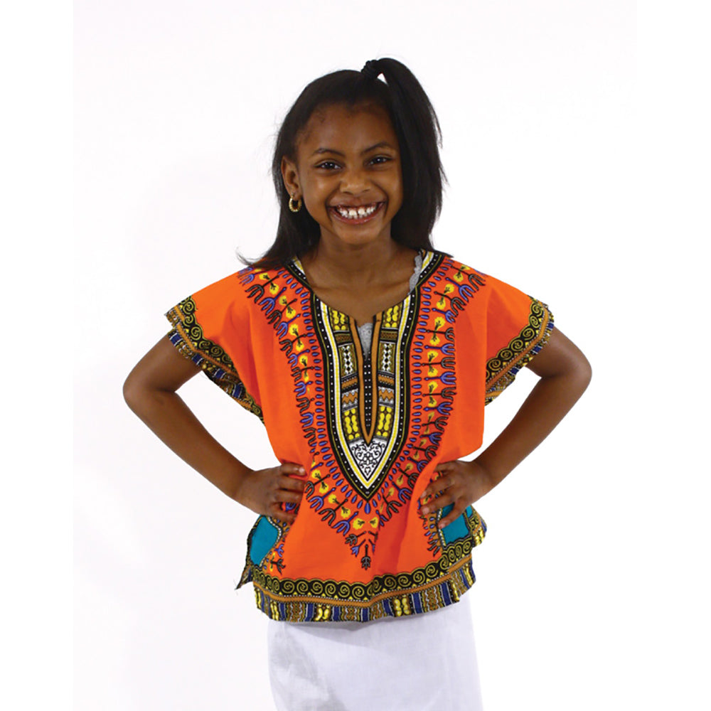 Children's Traditional Dashiki - Black/Blue - Large