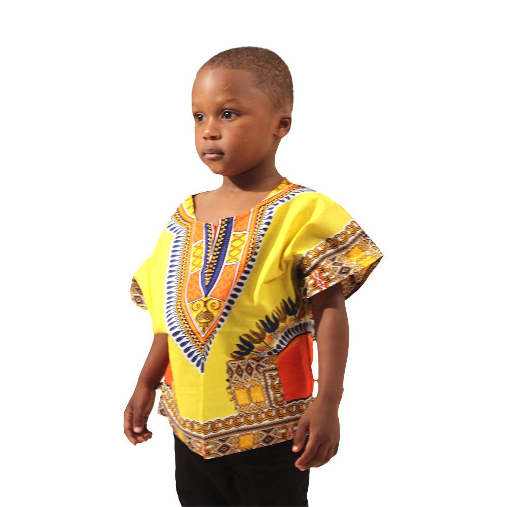 Children's Traditional Dashiki - Black/Blue - Large