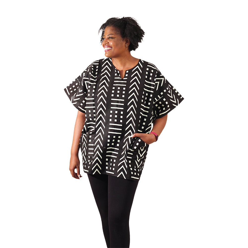 African Print Dashiki - Style E - Plus