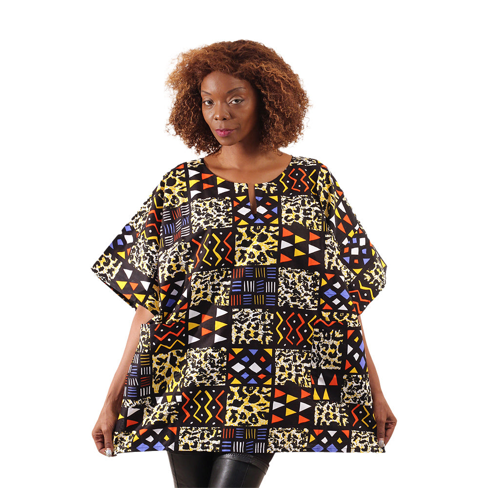 African Print Dashiki - Style E - Plus