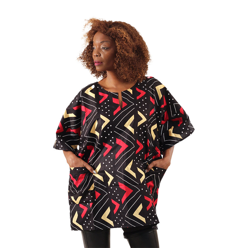 African Print Dashiki - Style E - Plus