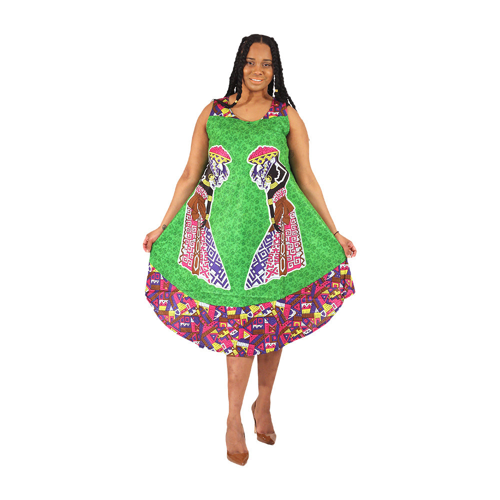 Carrying Women Umbrella Dress - Green