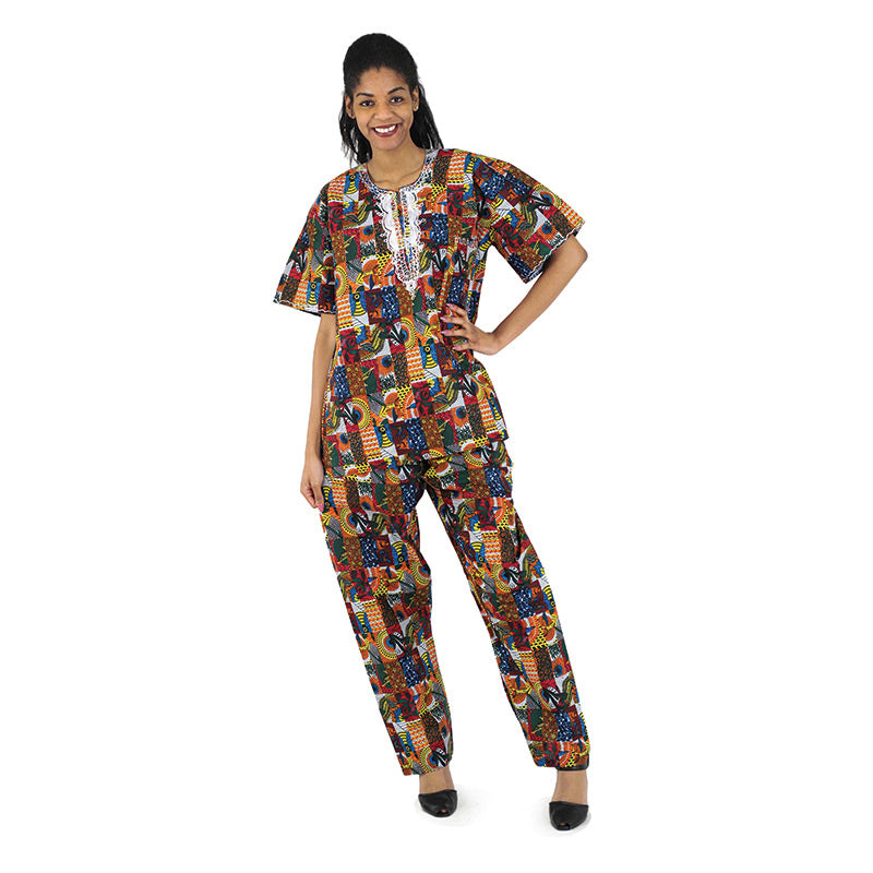 Africa Print Dashiki & Pants - Style A