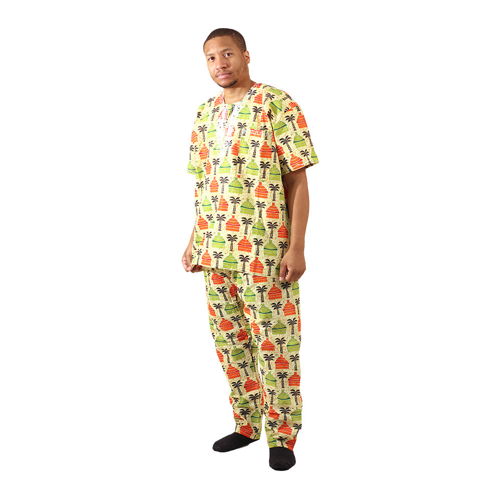 Africa Print Dashiki & Pants - Style A