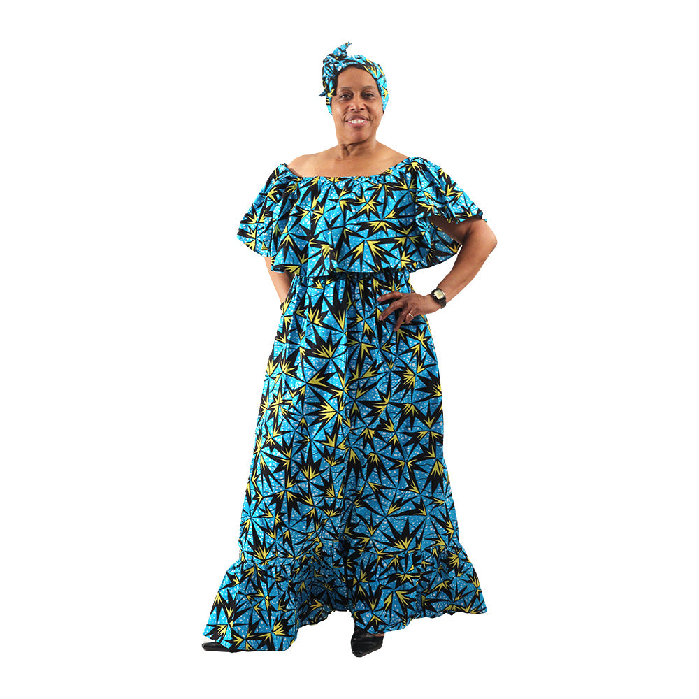 African Print Ruffled Smock - Style A