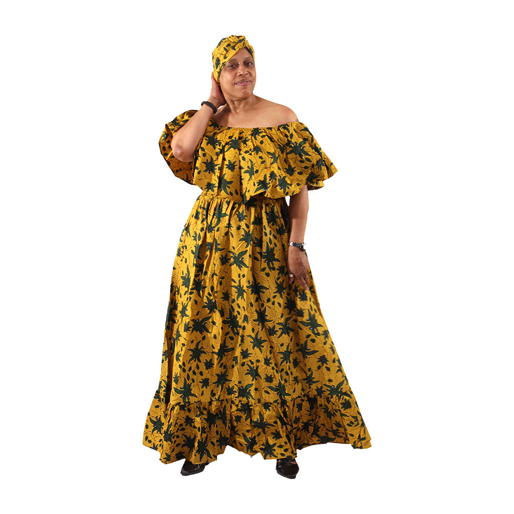 African Print Ruffled Smock - Style A