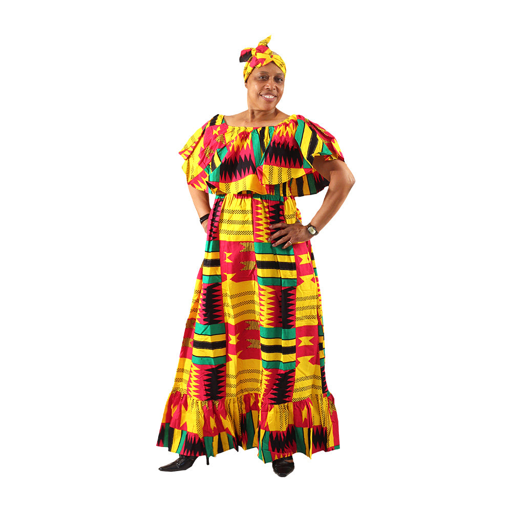 African Print Ruffled Smock - Style A