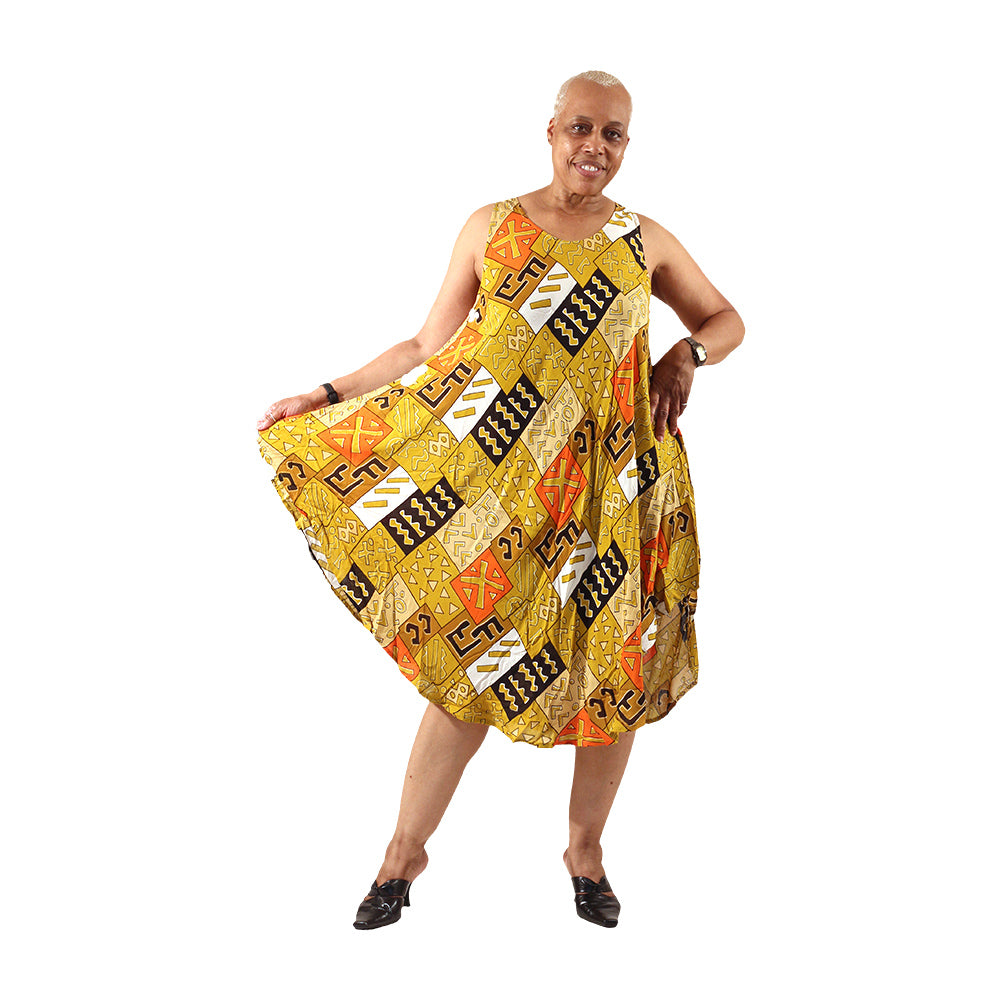 African Print Parachute Dress - Style A
