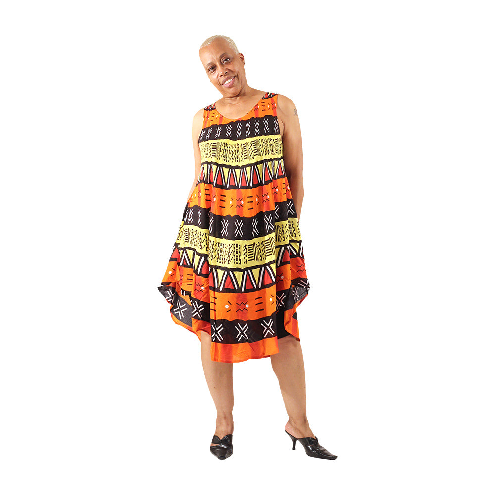 African Print Parachute Dress - Style A