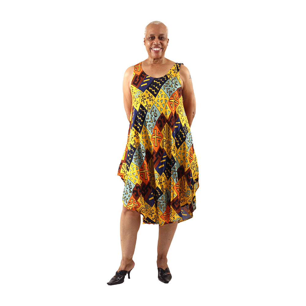 African Print Parachute Dress - Style A