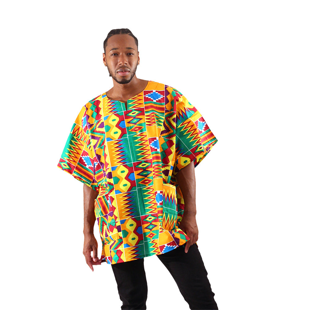 African Print Dashiki - Style E - Plus