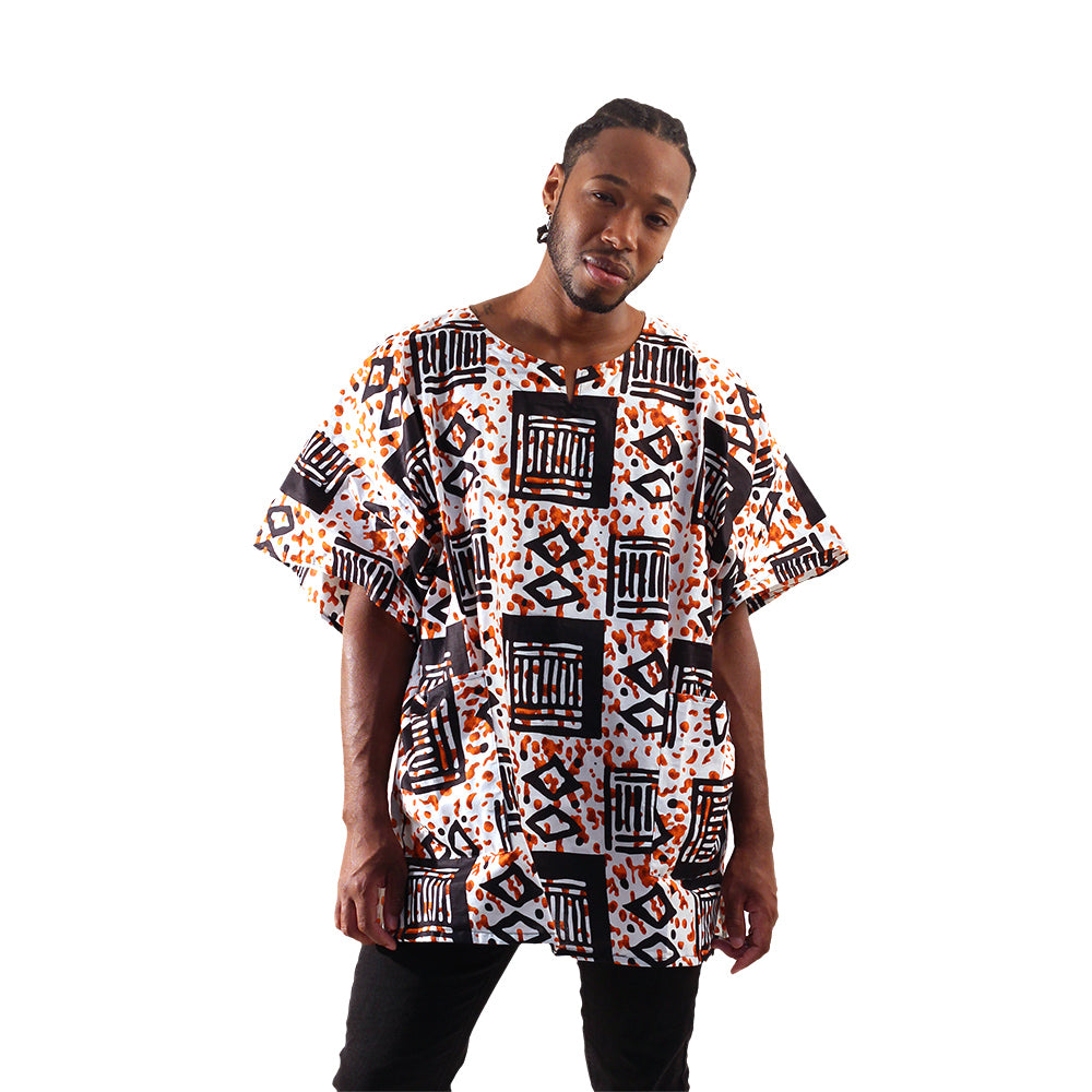 African Print Dashiki - Style E - Plus