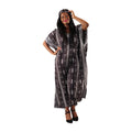 2-Tone Mud Print Kaftan - Black