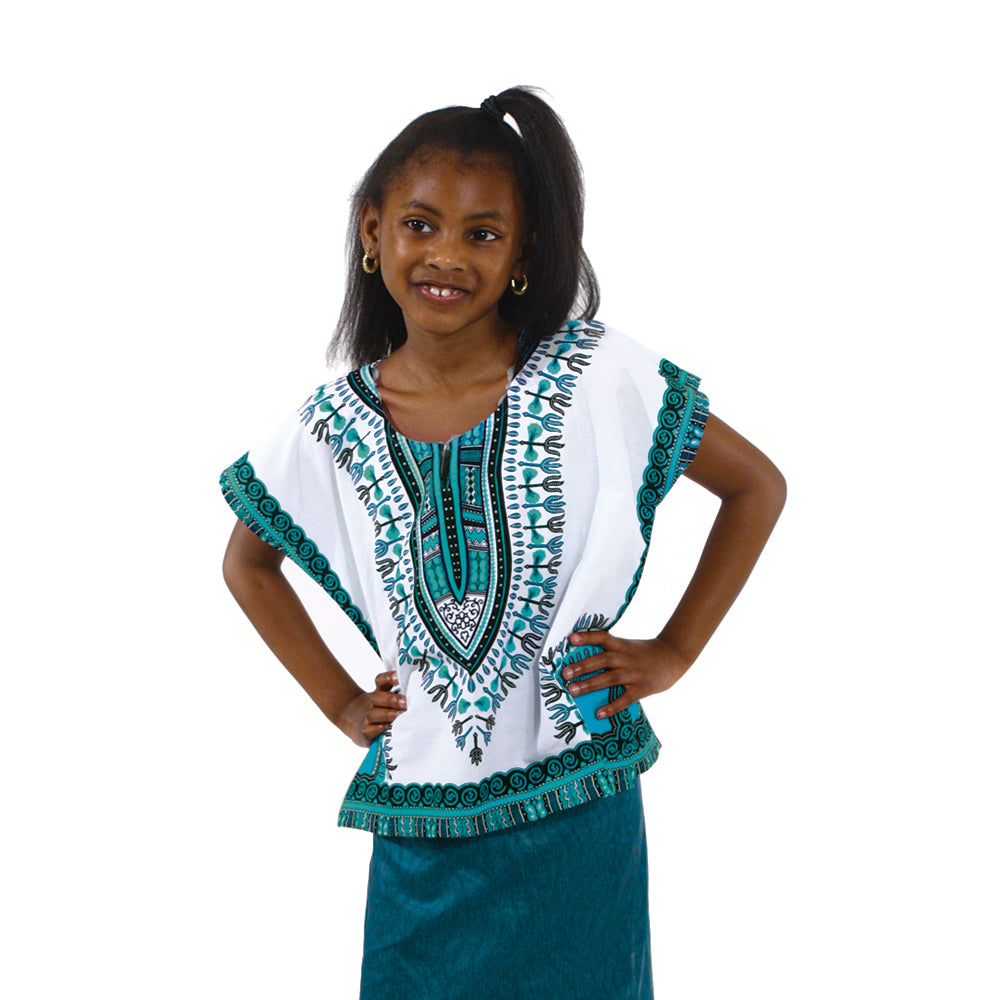 Children's Traditional Dashiki - Black/Blue - Large