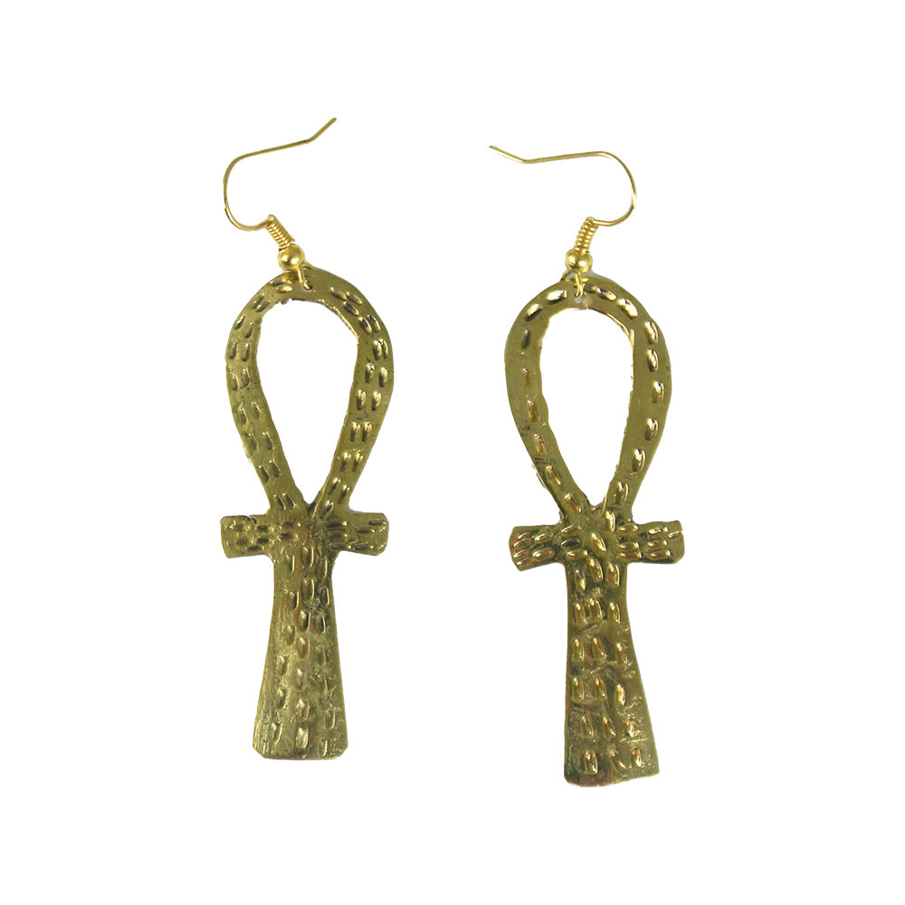 Ankh Earrings - Gold
