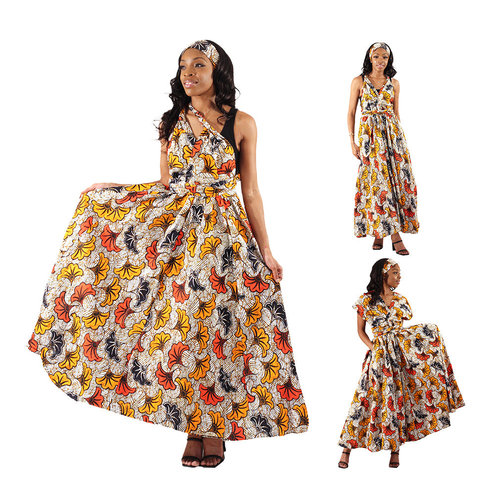 Ankara Print Infinity Dress - Style A