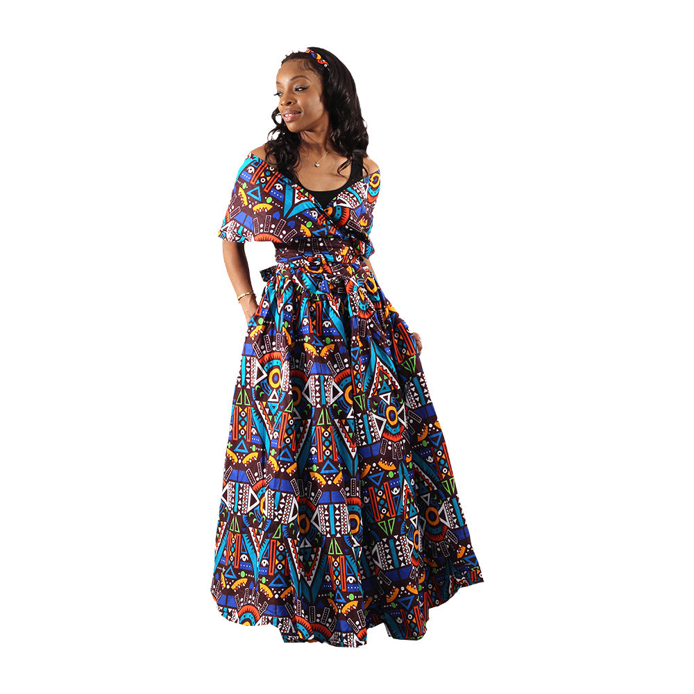 Ankara Print Infinity Dress - Style A