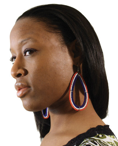 Authentic Maasai Beaded Earrings - LG