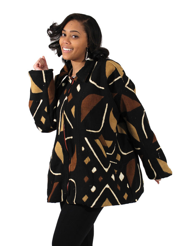 Mid-Length Mud Cloth Coat - 4 Color