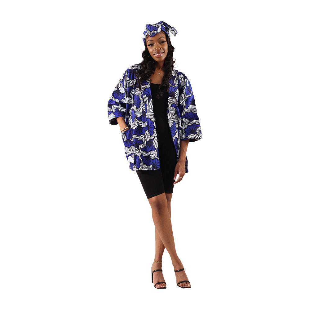African Print Short Kimono - Style A