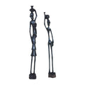 Ebony Man & Woman Statue Set