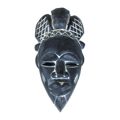 Black & White Wooden African Mask