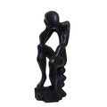 Thinker Statue On Stool - Black 10-12"