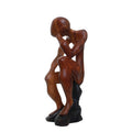 Thinker Statue On Stool - Brown 10-12"
